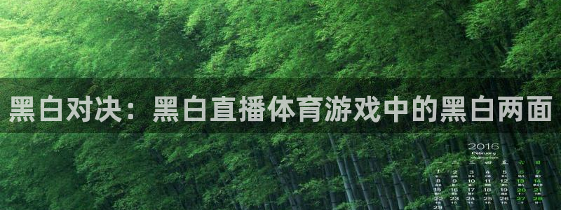 919直播看球app：黑白对决：黑白直播体育游戏中的黑白两面